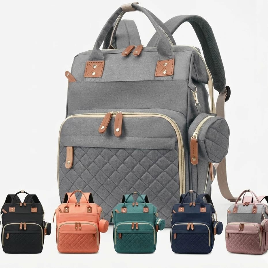 Mochila Bolsa Maternidade Mamãe Bebê Impermeável Porta mamadeira Fralda Creche Escola | Shopee Brasil