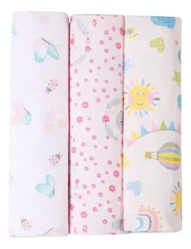 Kit Cueiro Flanelado 80cm X 50cm Karinho Rosa Papi
